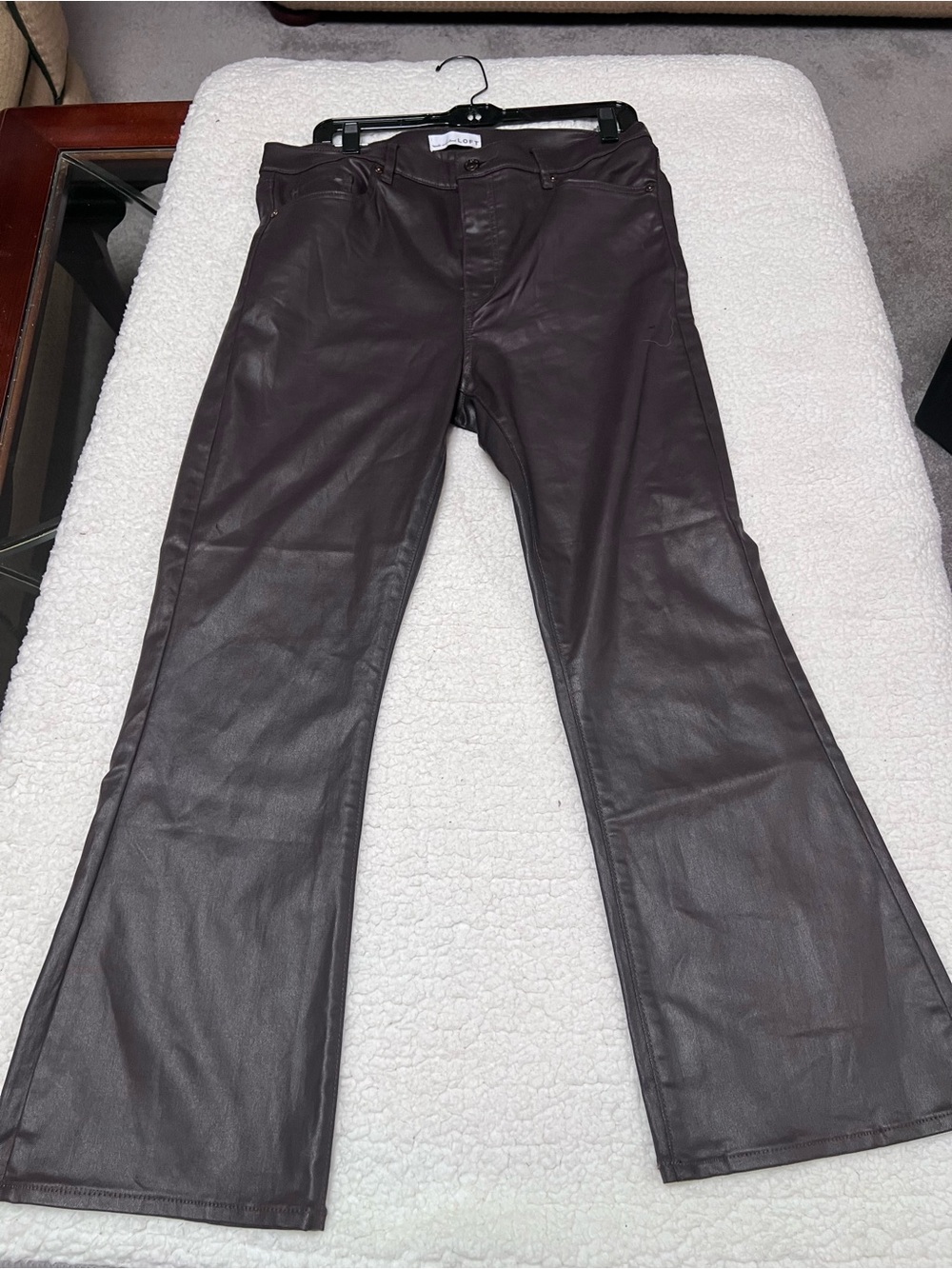 Loft Kick Crop Coated Denim Brown Denim 31/12